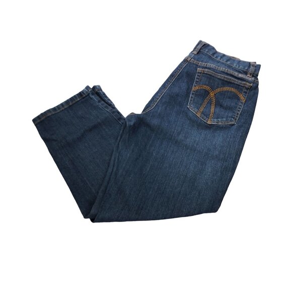 Liz Claiborne Jeans Classic Womens 12P Short Straight Leg Embroidery Medium Wash - Picture 4 of 16